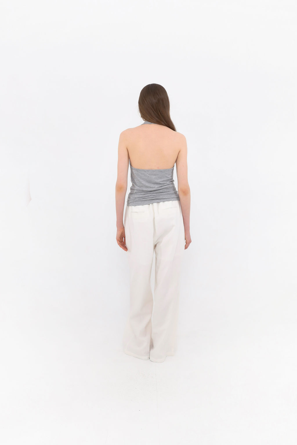 MUARMUS Draped Halterneck Sleeveless [Gray]