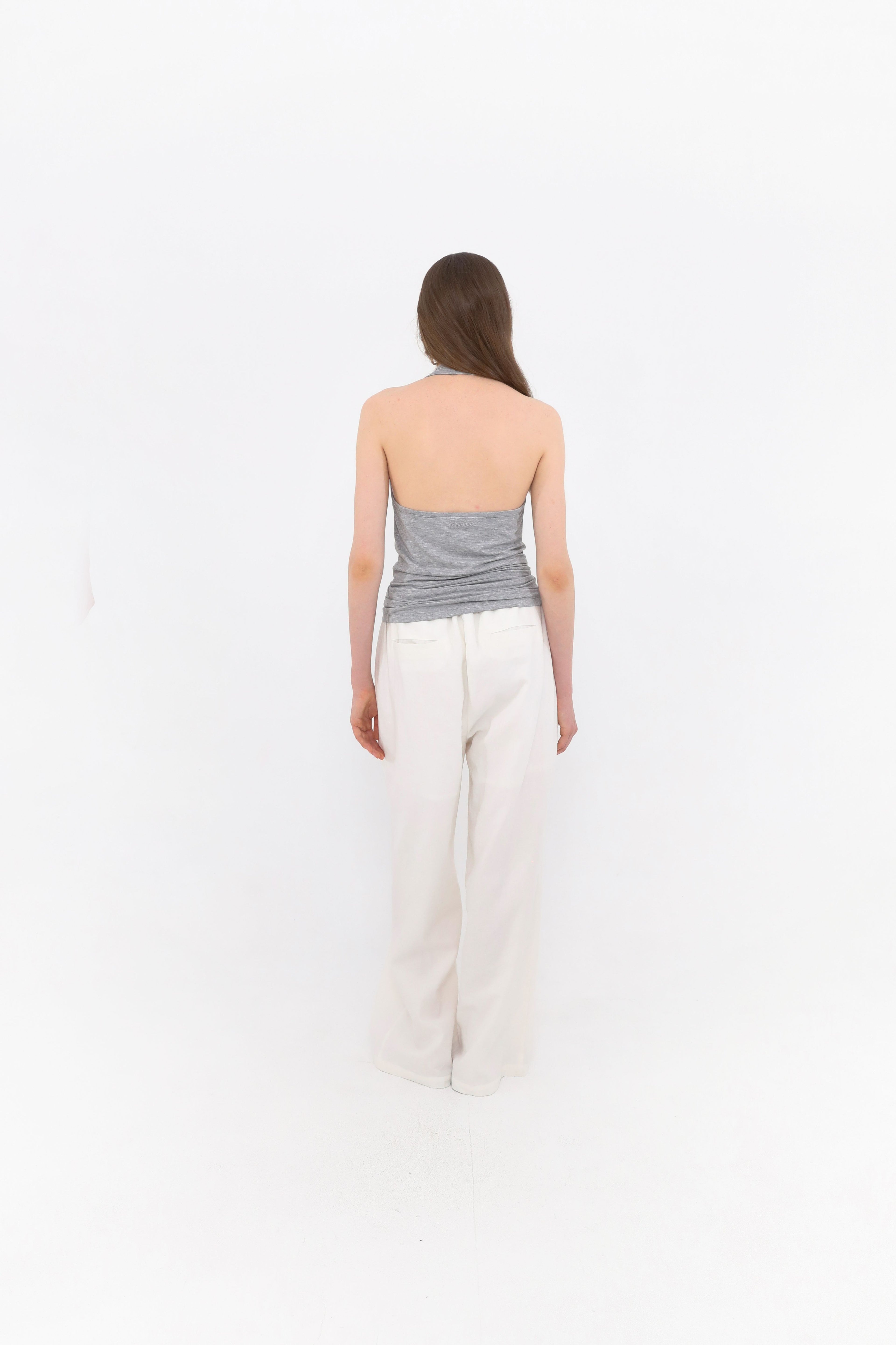 MUARMUS Draped Halterneck Sleeveless [Gray]