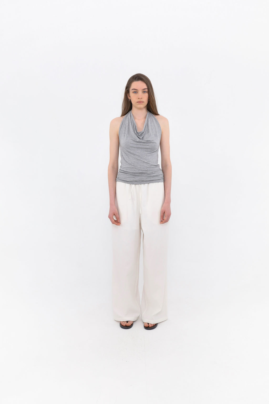MUARMUS Draped Halterneck Sleeveless [Gray]