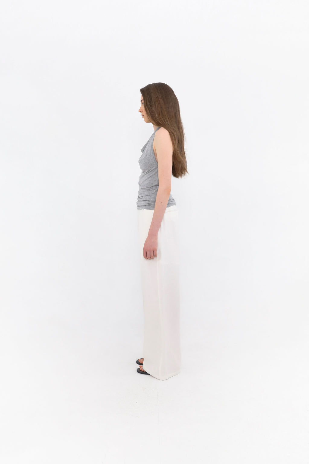 MUARMUS Draped Halterneck Sleeveless [Gray]