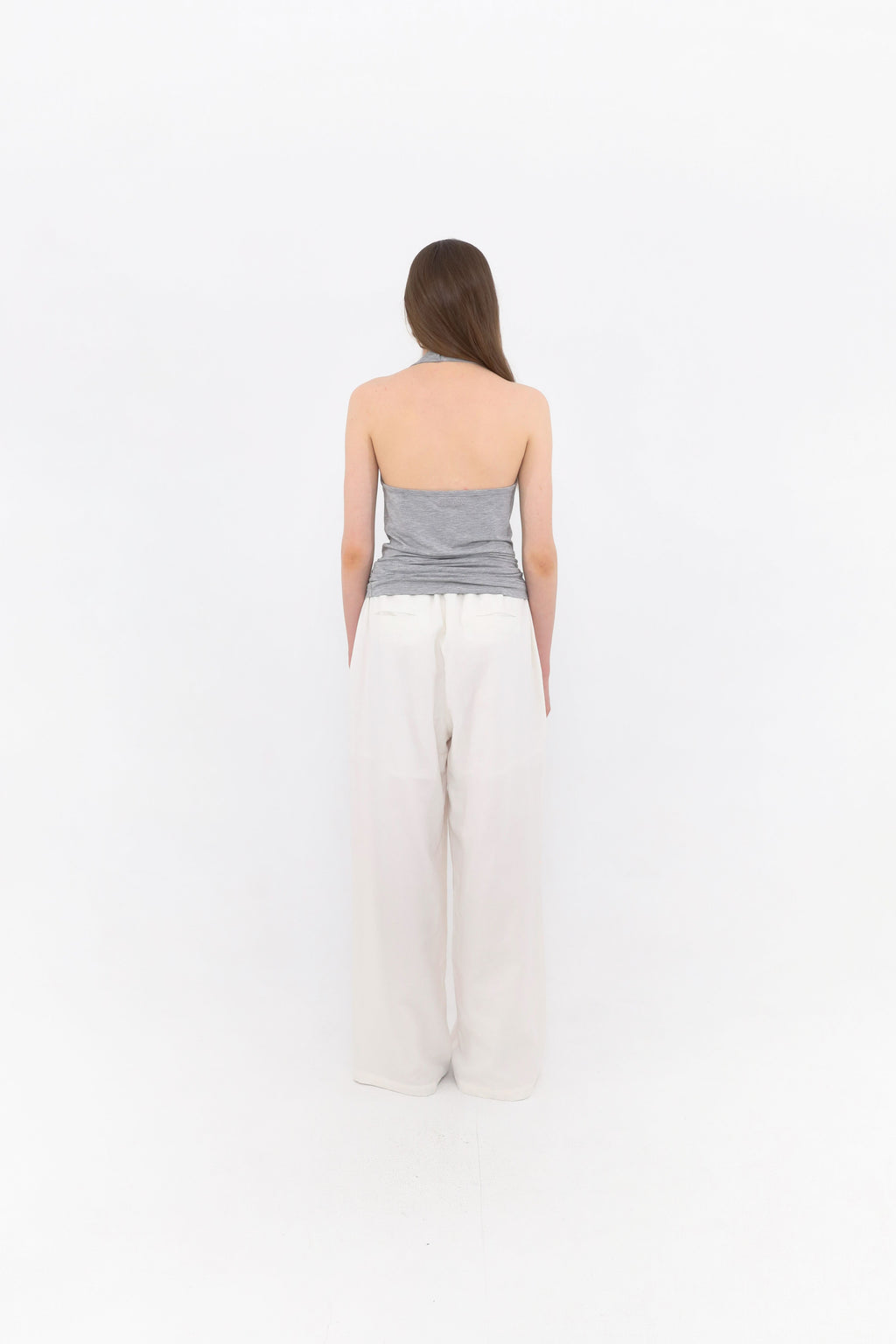 MUARMUS Draped Halterneck Sleeveless [Gray]