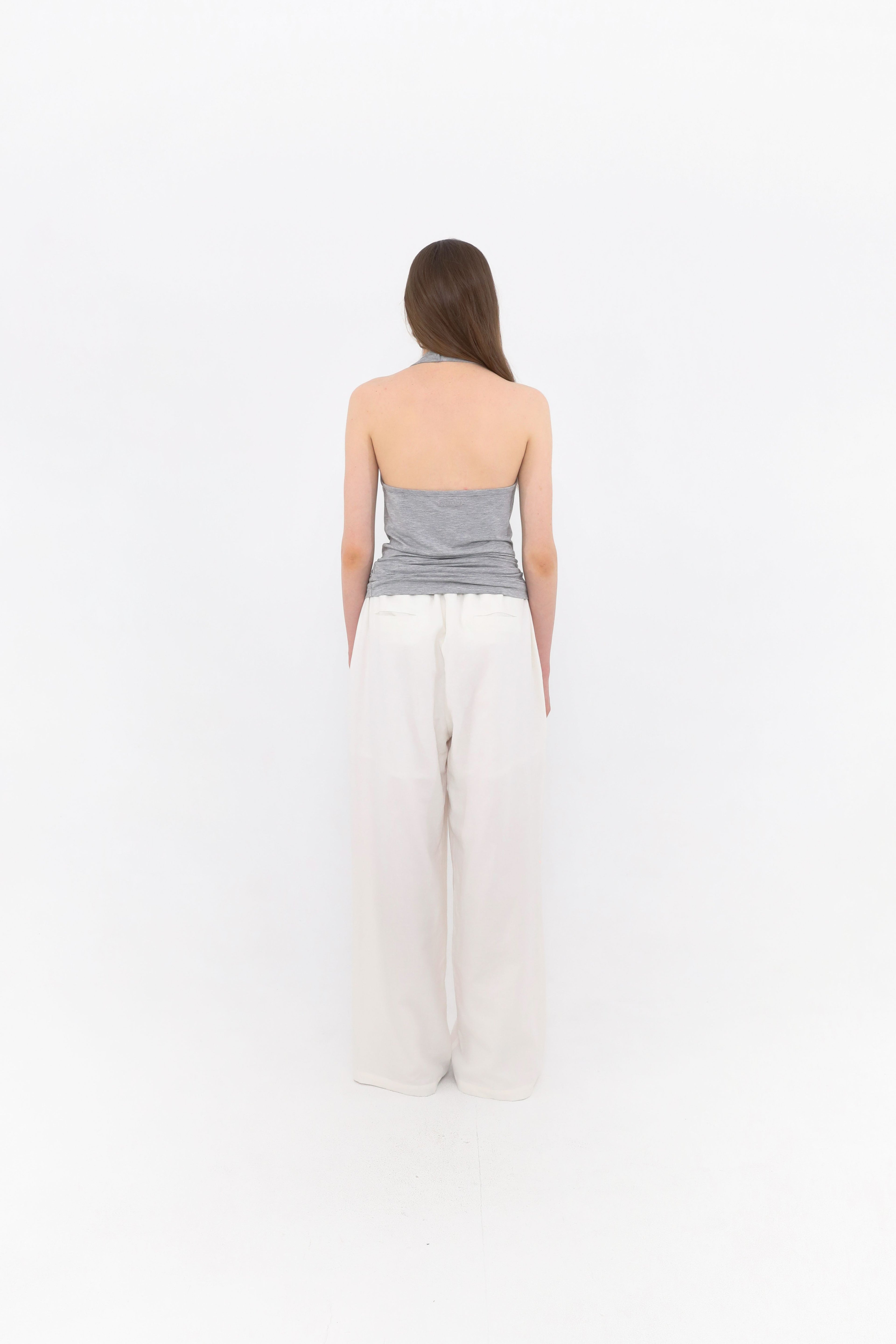 MUARMUS Draped Halterneck Sleeveless [Gray]