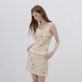 sincethen Beaded petal sleeveless top