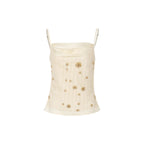 sincethen Beaded petal sleeveless top