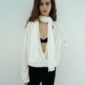 HAVEC Drape sheer top / White