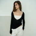 HAVEC Deep v-neck top / Black