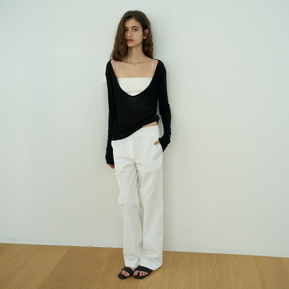 HAVEC Deep v-neck top / Black