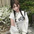 aeae APPLIQUE FLOWER LOGO TEE [WHITE]