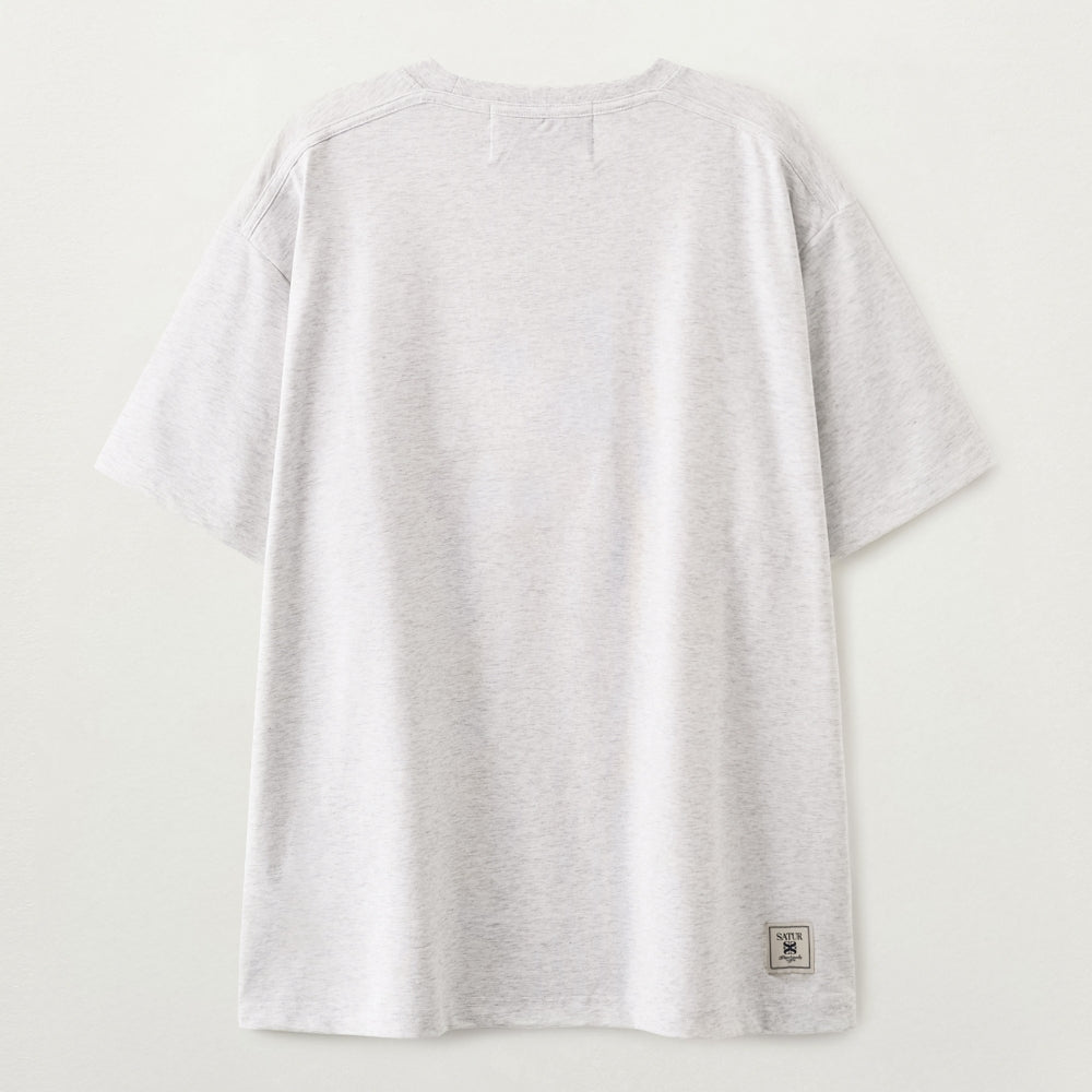 SATUR Rewind graphic short sleeve t-shirt melange white