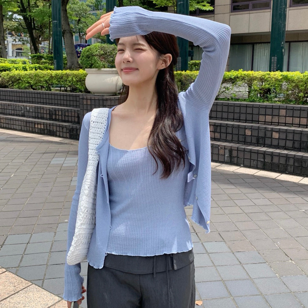 SOMEWHEREBUTTER [3rd] Once Cardigan Set - Blue