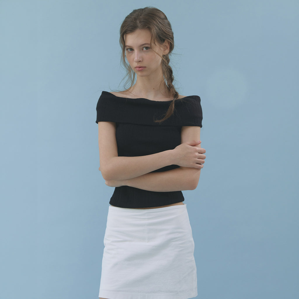 hetherment fairy off shoulder top (black)