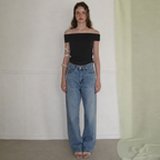 APPAREL ARCHIVE Riley off-shoulder t-shirt - Black