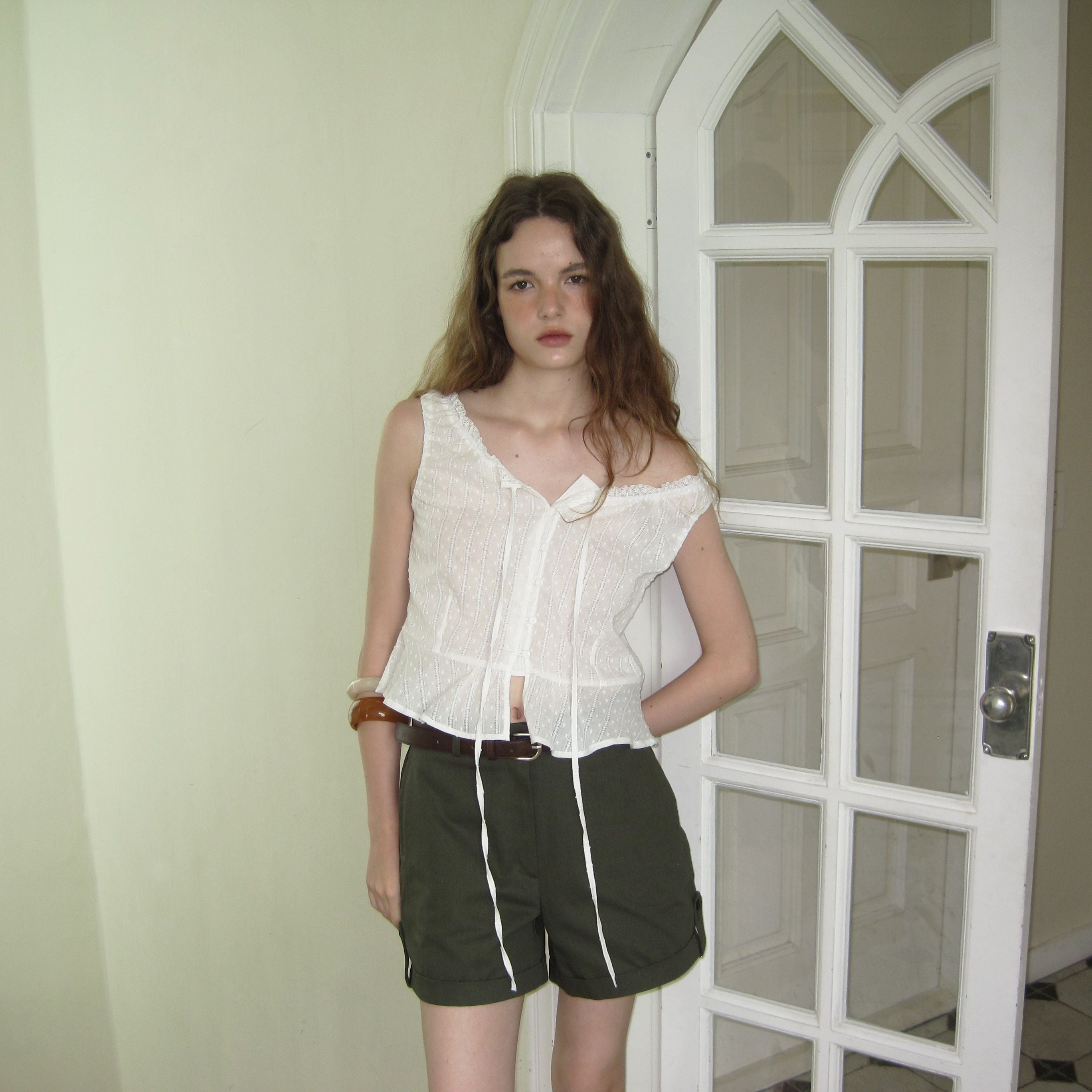 APPAREL ARCHIVE Colin two-way blouse- Ivory