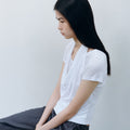 CACELE 2WAY HALTER NECK T-SHIRT, WHITE