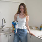 APPAREL ARCHIVE Bobo frill sleeveless - Skyblue