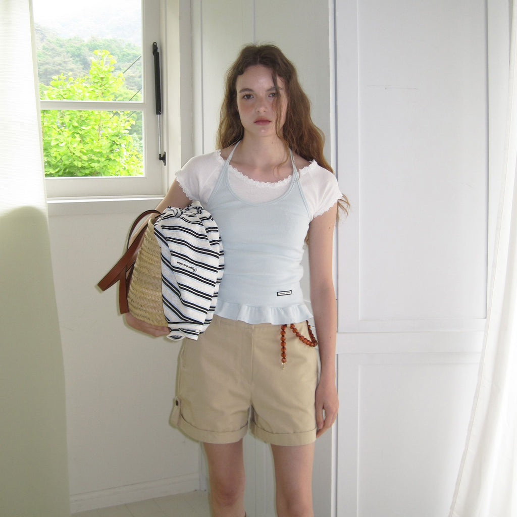 APPAREL ARCHIVE Bobo frill sleeveless - Skyblue