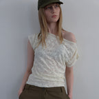 UUNE SCENE [3rd reorder]Jacquard Cowl-Neck Top_Ivory