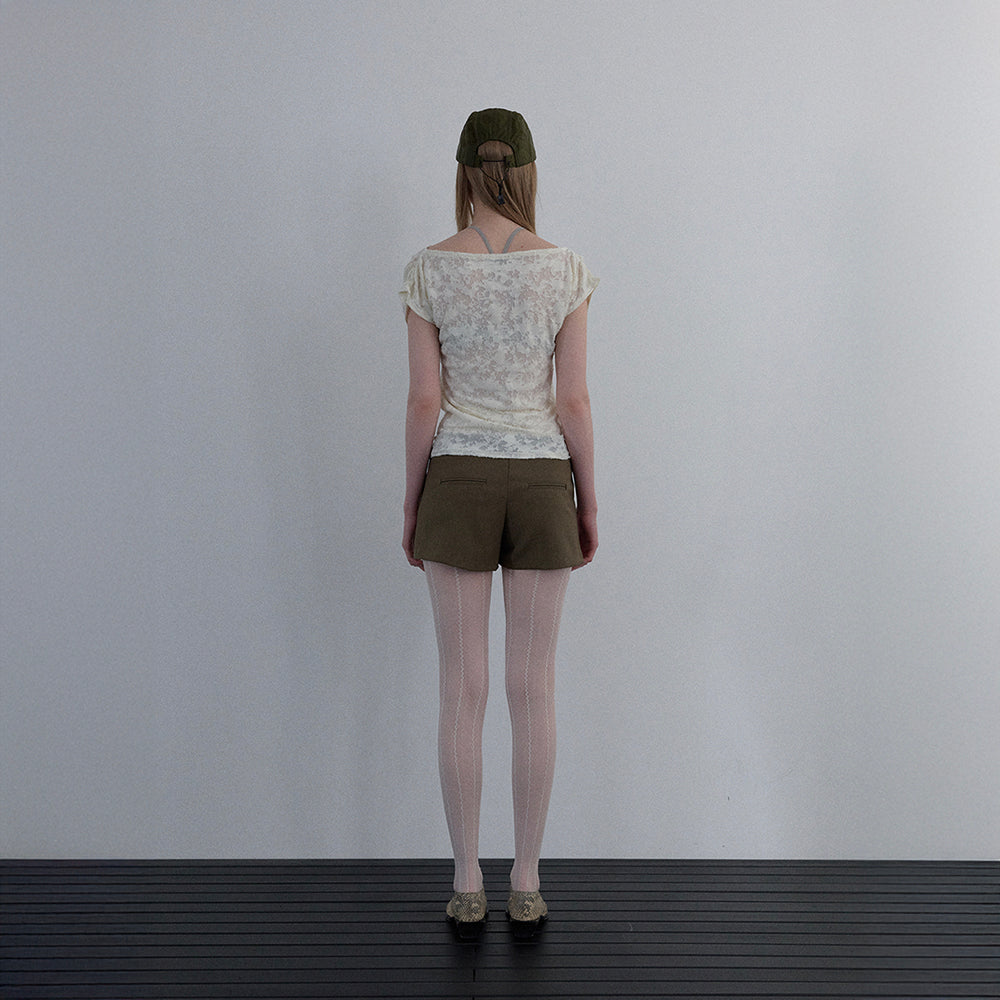 UUNE SCENE [3rd reorder]Jacquard Cowl-Neck Top_Ivory