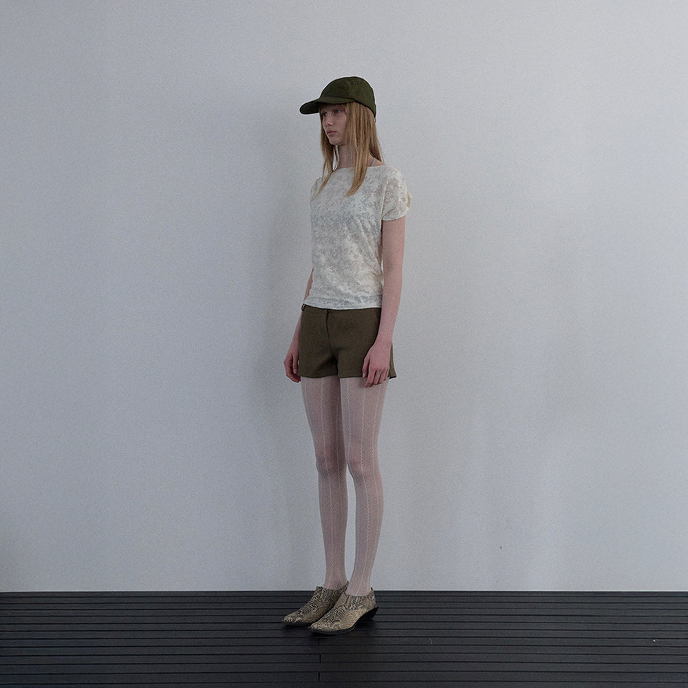 UUNE SCENE [3rd reorder]Jacquard Cowl-Neck Top_Ivory