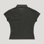 UUNE SCENE [3rd reorder]Sheer Cap Sleeve Shirt_Charcoal