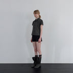 UUNE SCENE [3rd reorder]Sheer Cap Sleeve Shirt_Charcoal