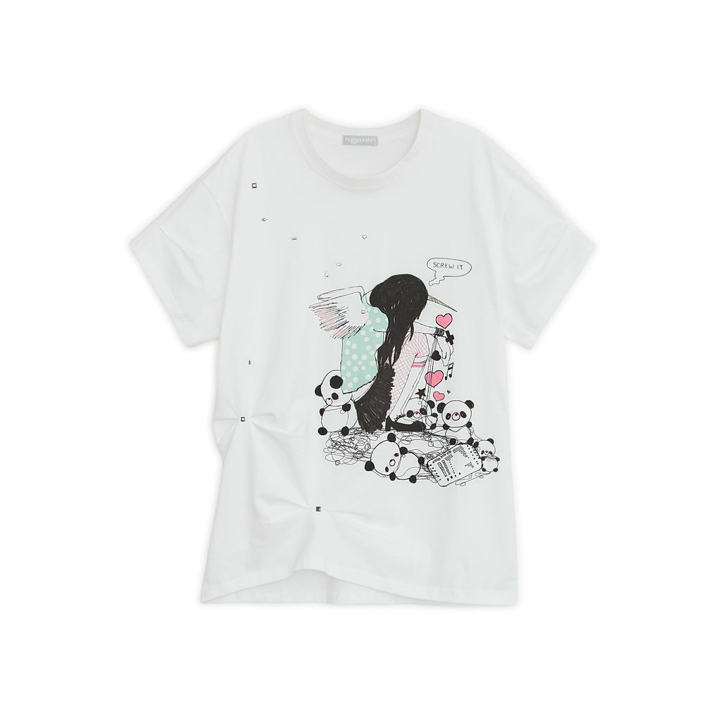HUGYOURSKIN HUGYOURSKIN X LUCY loose T (White)
