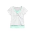 HUGYOURSKIN Layered henry neck top (White)