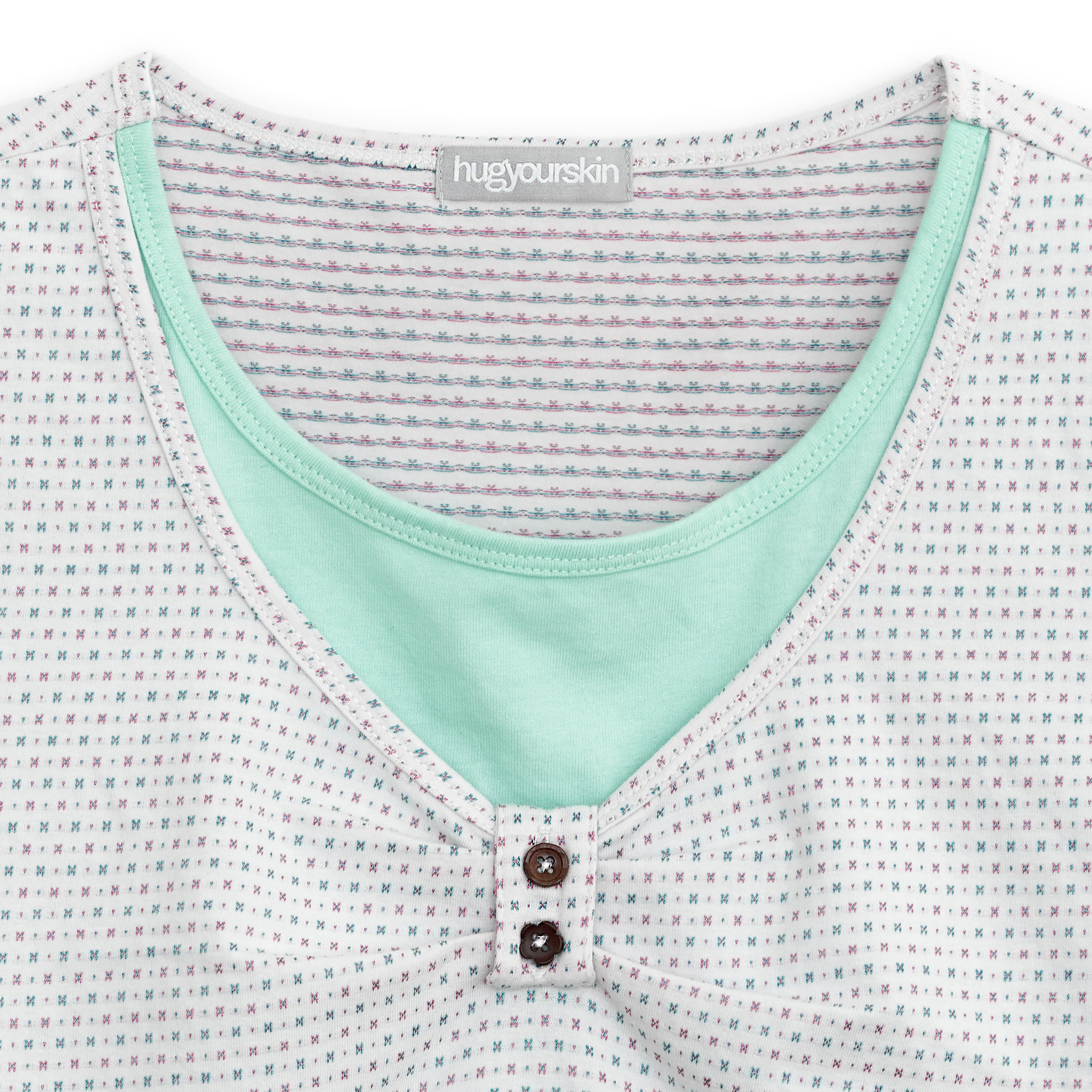 HUGYOURSKIN Layered henry neck top (White)