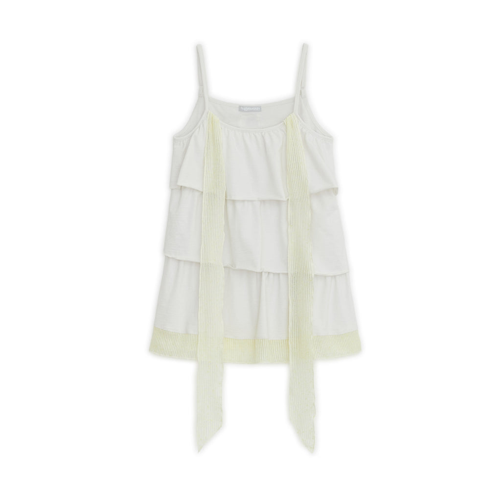 HUGYOURSKIN Tiered scarf sleeveless (White)