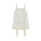 HUGYOURSKIN Tiered scarf sleeveless (White)