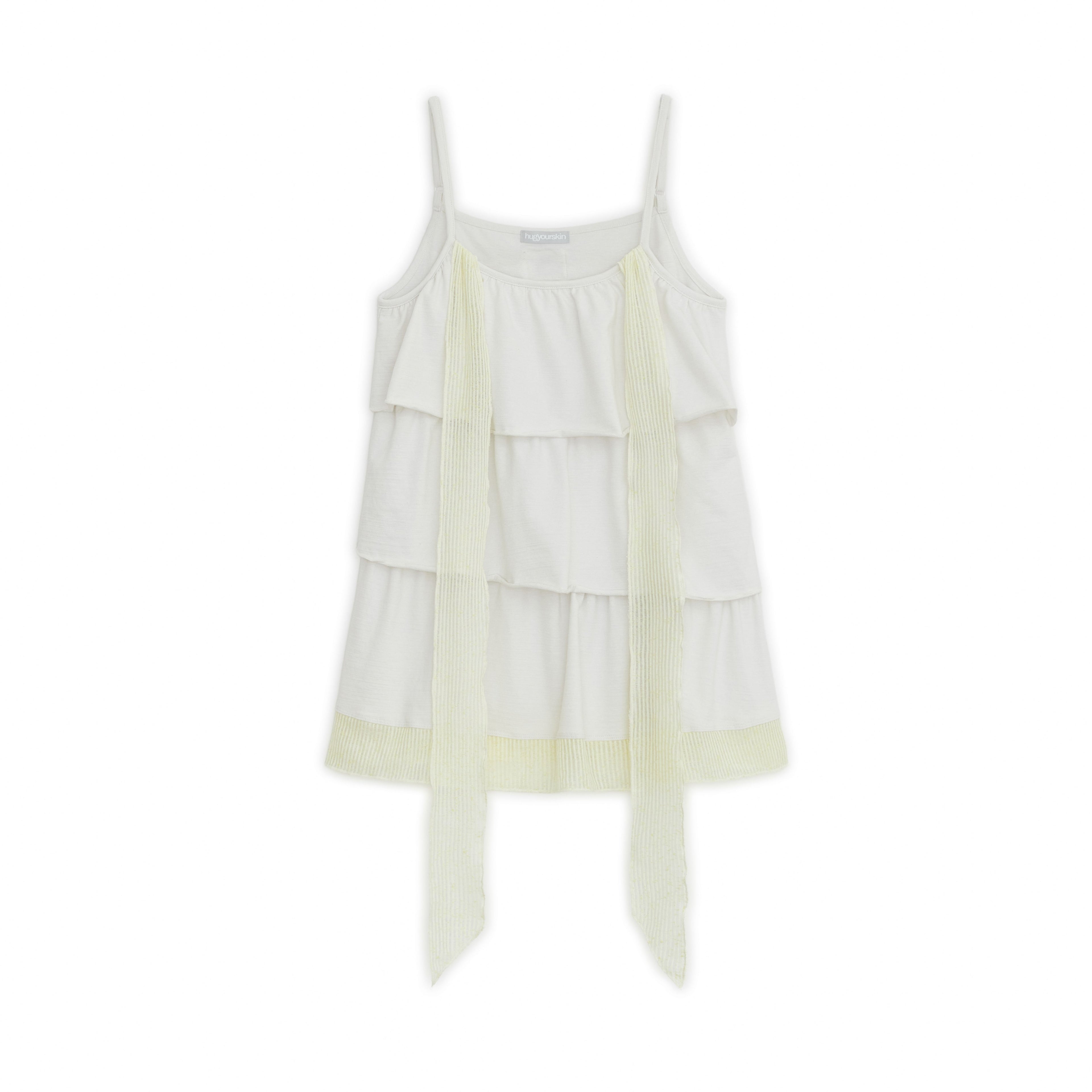 HUGYOURSKIN Tiered scarf sleeveless (White)