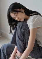 MOAT CAP-SLEEVE LACE BLOUSE (sand ivory)