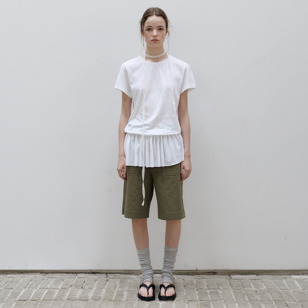 BRENDA BRENDEN SEOUL shirring long tee - charcoal