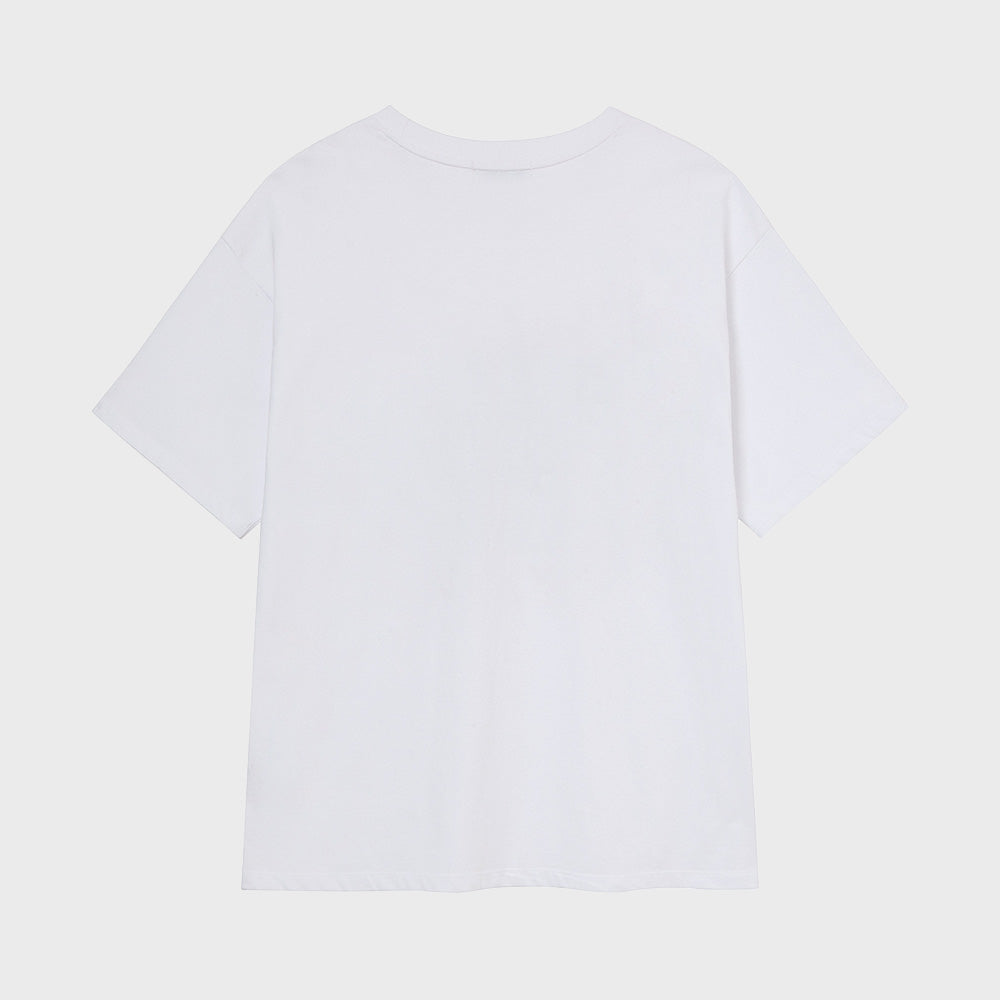 DEINET BAND GRAPHIC T-SHIRT IN WHITE