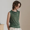 TOCOLL Soft neck top - Khaki