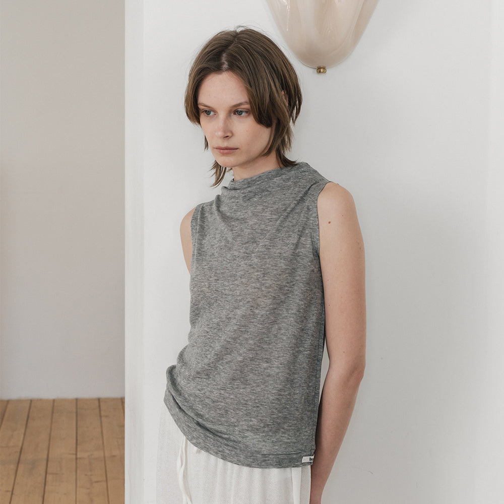 TOCOLL [2nd restock] Soft neck top - Gray