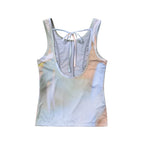 WELLBEING EXPRESS Backless Shirring Sleevelss Green