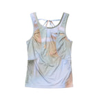 WELLBEING EXPRESS Backless Shirring Sleevelss Green