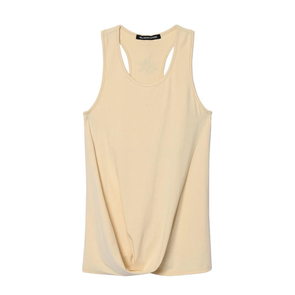 WELLBEING EXPRESS Draped Sleeveless Yellow