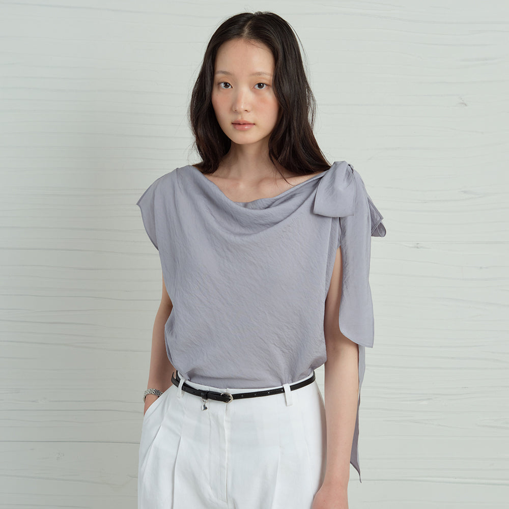 flowoom Drape Slit Blouse_4Color