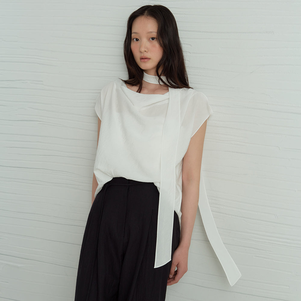flowoom Drape Slit Blouse_4Color