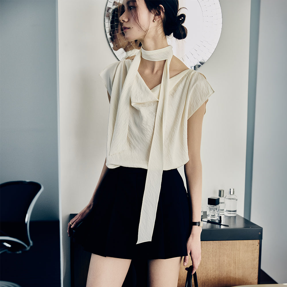 flowoom Drape Slit Blouse_4Color