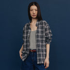 AND YOU Carlsberg loose fit check shirt (Light blue check/Navy check)_2GMUBL15
