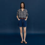 AND YOU Carlsberg loose fit check shirt (Light blue check/Navy check)_2GMUBL15