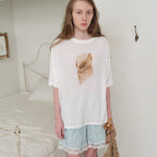 FUN FROM FUN Shell Sparkle Tee, White