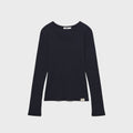GLOWNY G CLASSIC V-NECK RIB LONG SLEEVE (NAVY)