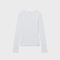 GLOWNY G CLASSIC V-NECK RIB LONG SLEEVE (MELANGE GRAY)