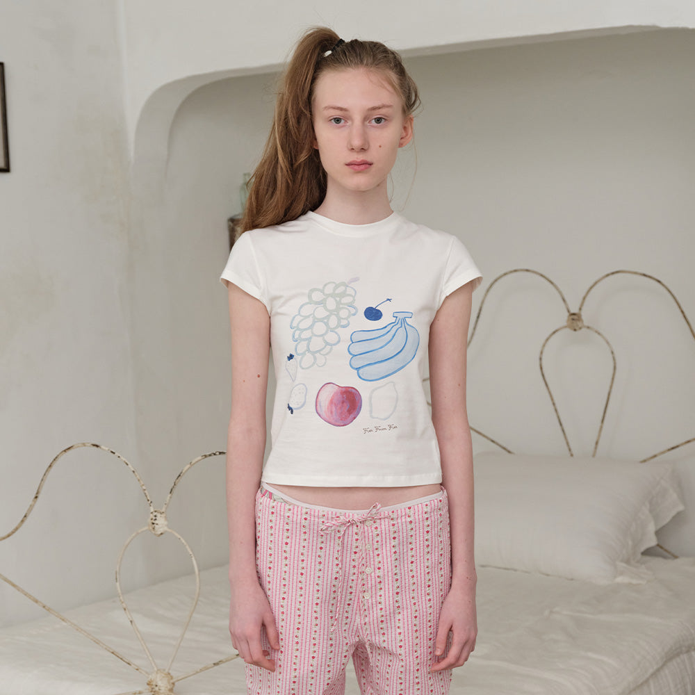 FUN FROM FUN Fruit Basket Tee, White