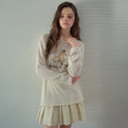 OURNOSTALGIA Linen Pony Fringe T-Shirt_Natural(OB6TP07)