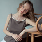 OURNOSTALGIA Deli Lace Sleeveless T-Shirt_Brown(OB6TP08)